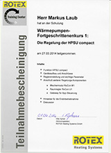 Rotex Zertifkat Heizungen